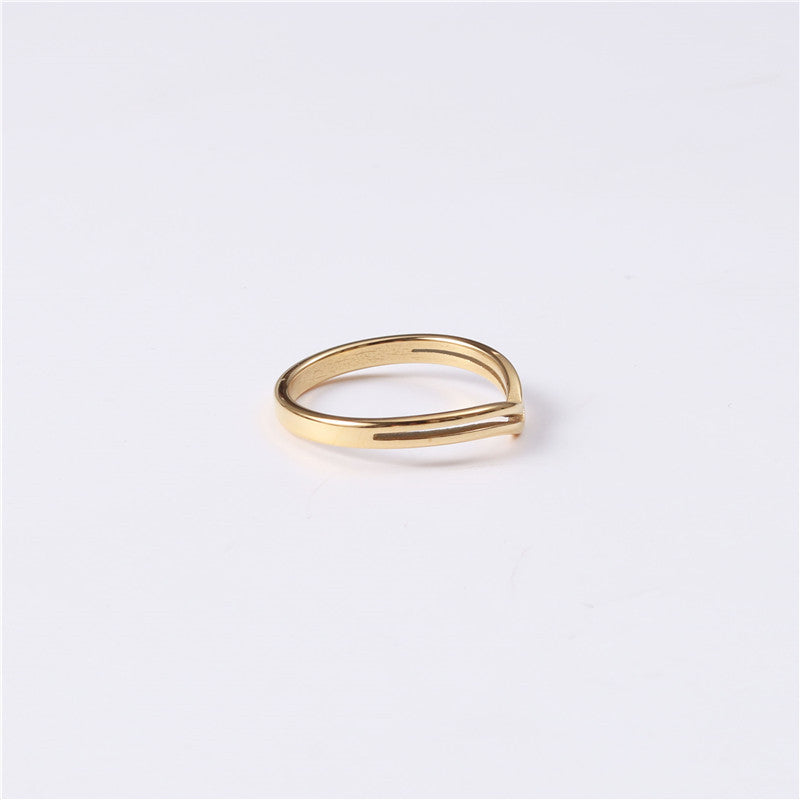 Steel Female Gold Plated Simple Grace Personality Rings