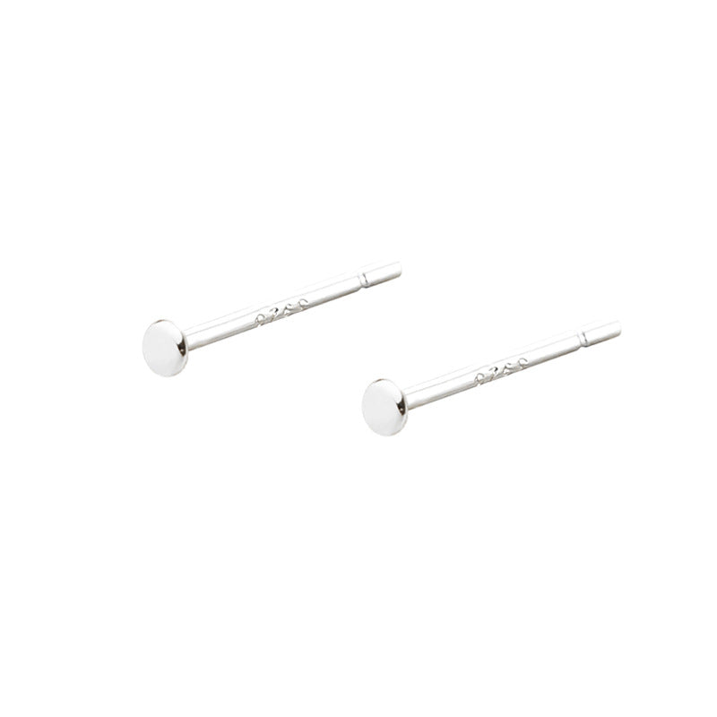 Women's & Men's Sterling Sier Round Simple Cold Style Earrings