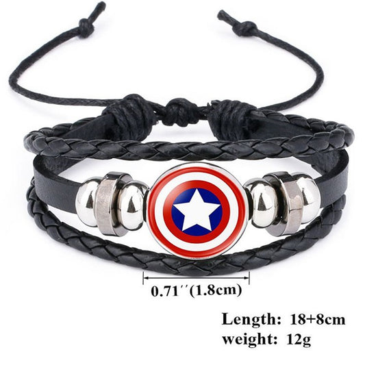 Marvel Heroes Batman Avengers Captain Shield Gem Bracelets