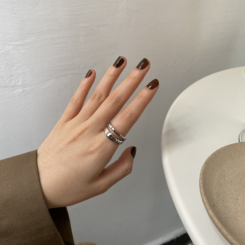 Plated Fashion Dual Layer Open-end Index Finger Rings