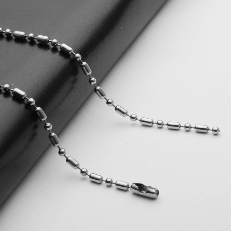 Stainless Steel Bamboo Length Bead Chain Necklaces