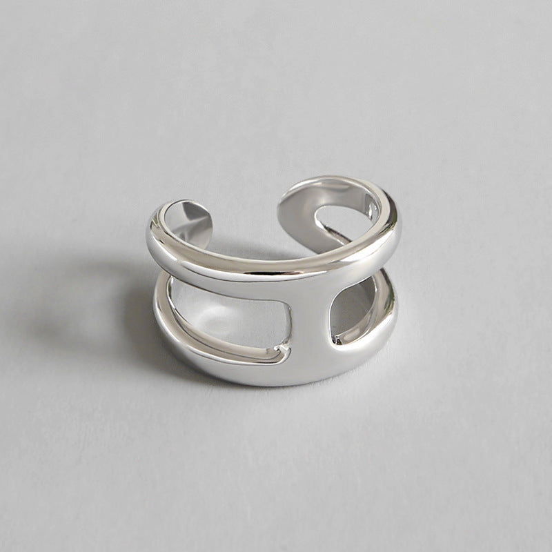 Female Trendy Cold Unique Cross Adjustable Ring