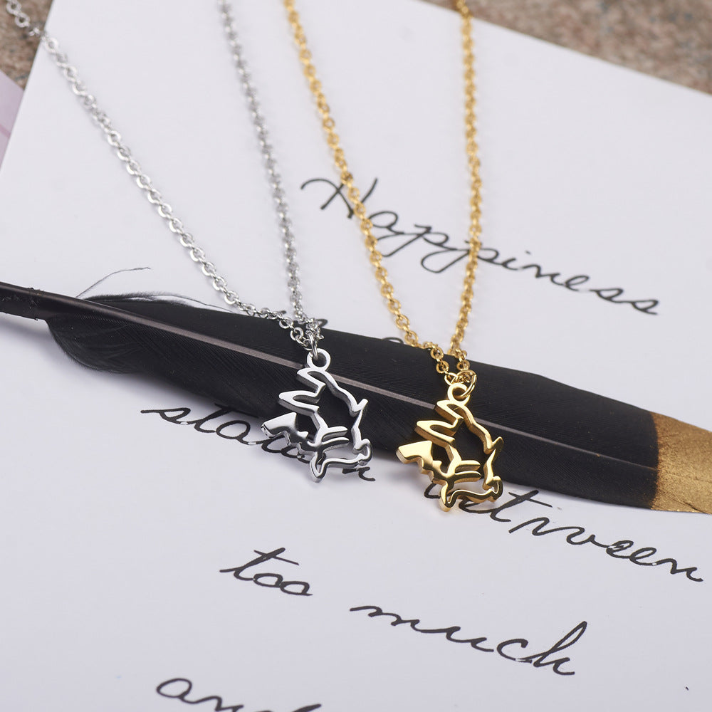 Women's Mini Titanium Steel Gold-plated Simple Short Necklaces