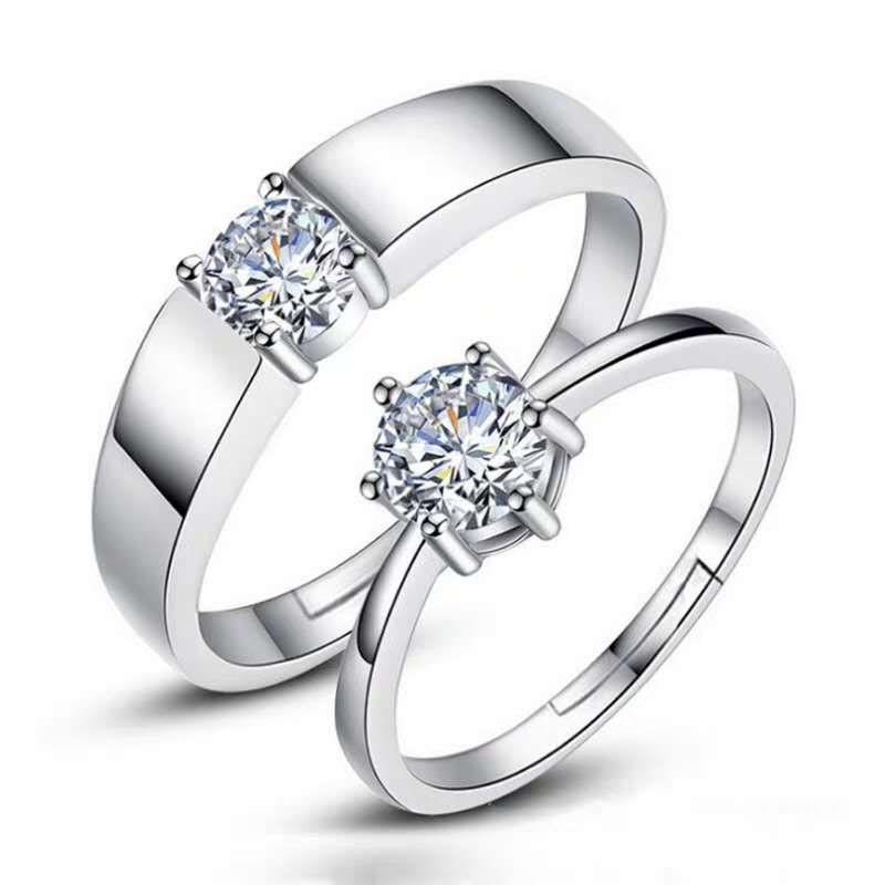 Women's & Men's Moissanite Couple Exquisite Open Wedding Rings