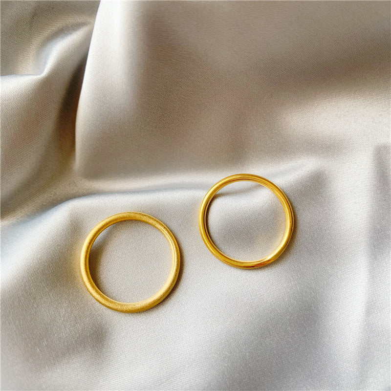 Solid Simple Gilded Ancient Heritage Alluvial Gold Rings