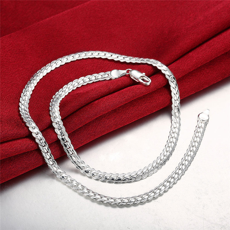 Glamorous Slouchy Sier-plated Full Curb Two-piece Jewelry Set