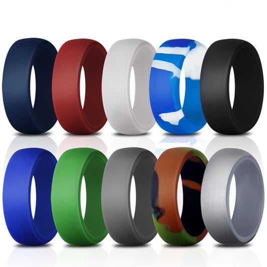 Men's Wide Flat Silica Gel Personalized Silicone Rings