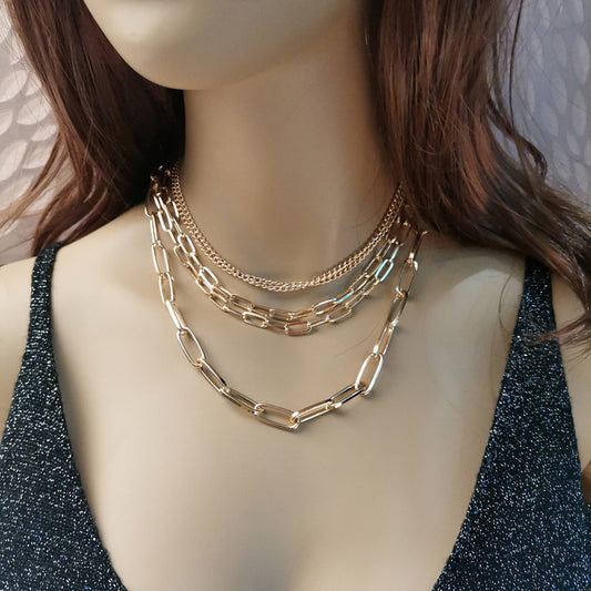 Women's Ornament Personality Geometry Layers Creative Retro Necklaces