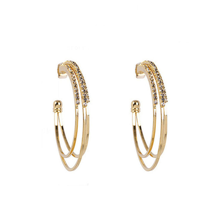 Needle Hoop Female Temperamental Personalized Shaped Ear Refined Earrings