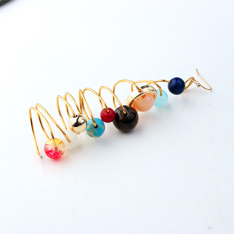 Solar System Natural Stone Winding Mysterious Earrings