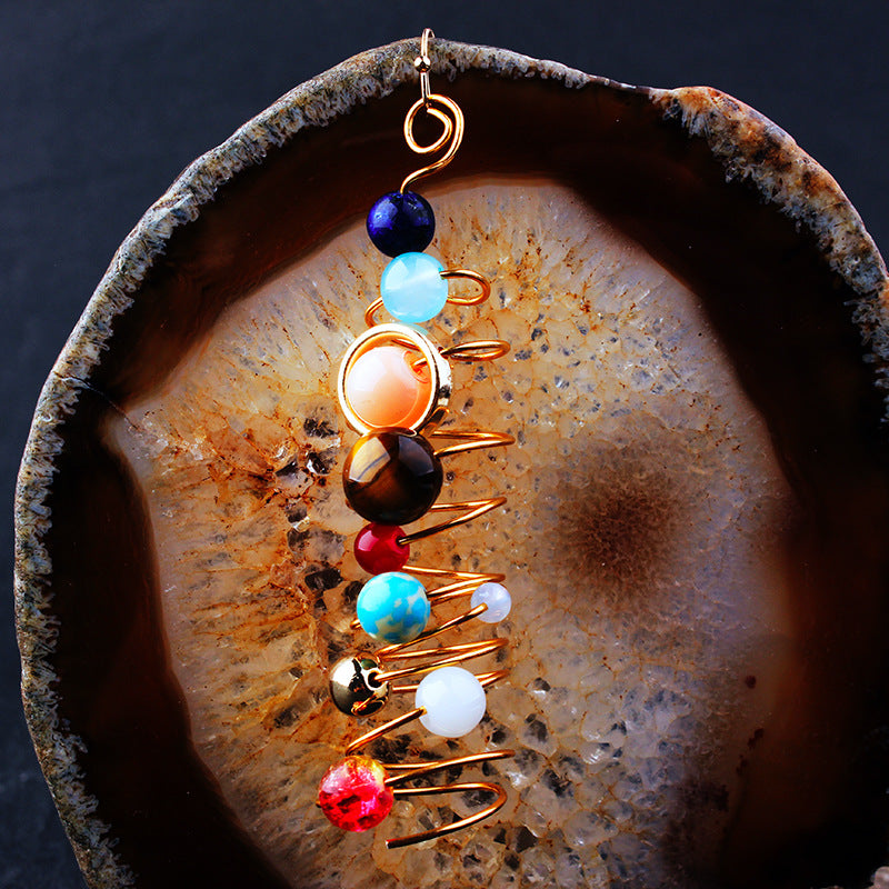 Solar System Natural Stone Winding Mysterious Earrings