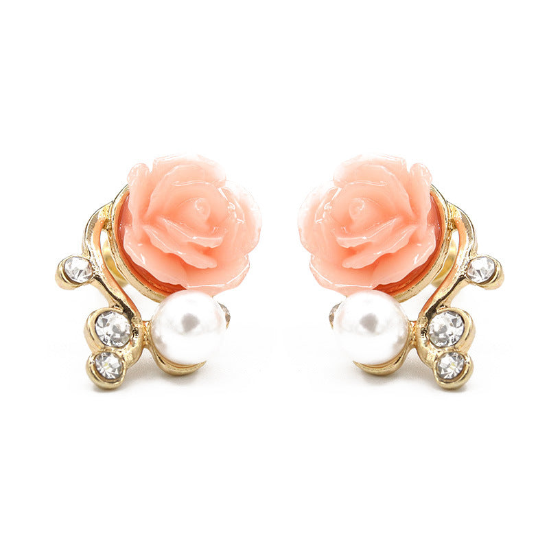 Korean Style Cute Pearl Flower Fashion Earrings