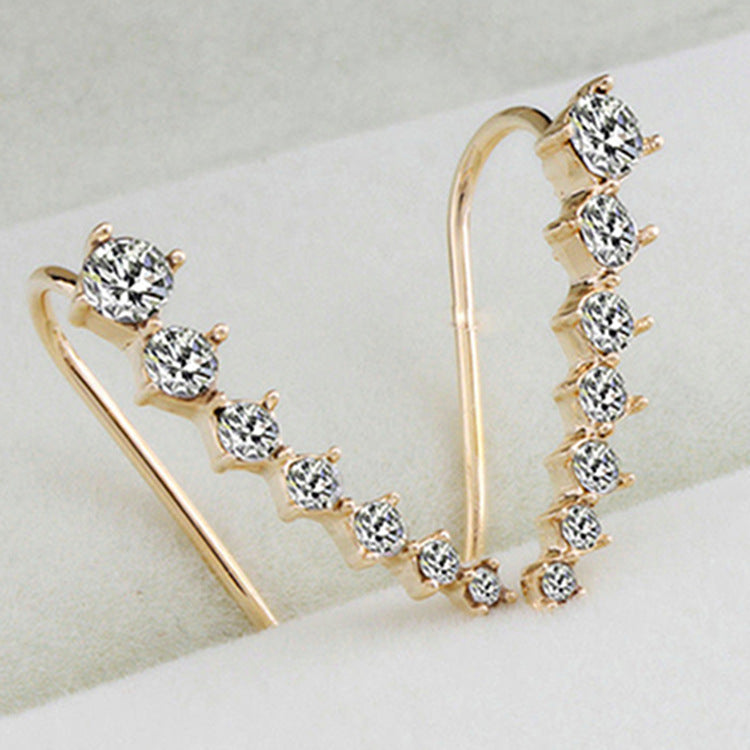 Trendy Row Of Diamond Star Ear Earrings