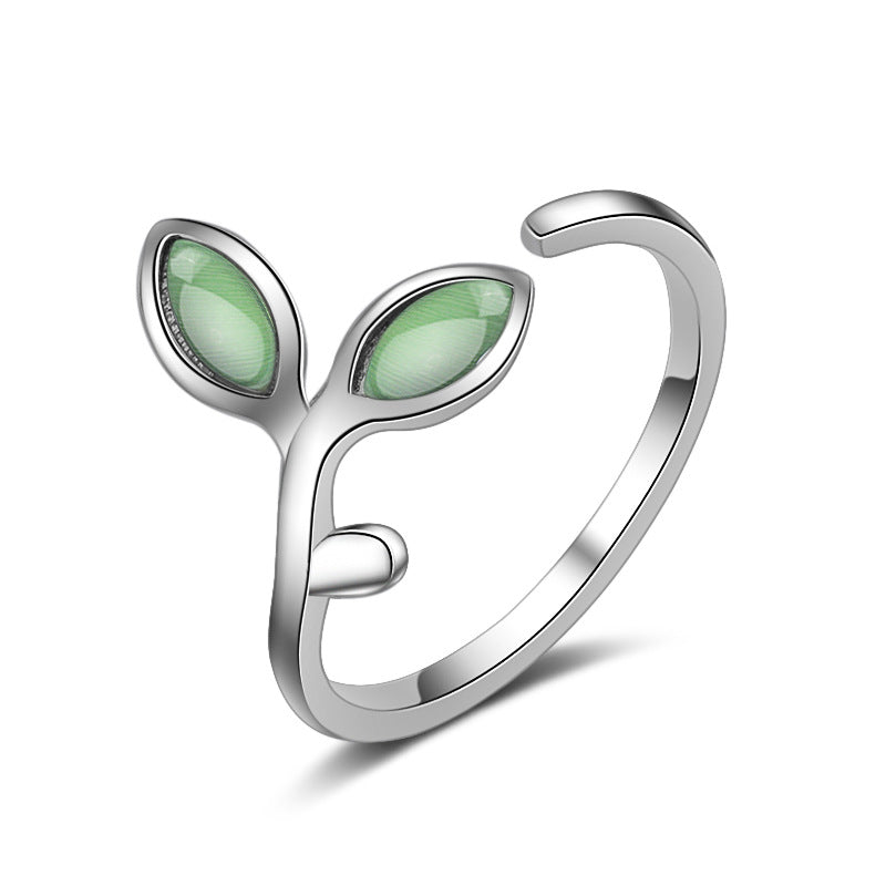 Women's Fine Leaf Opal Bud Budlet Fresh Simple Mori Bracelets