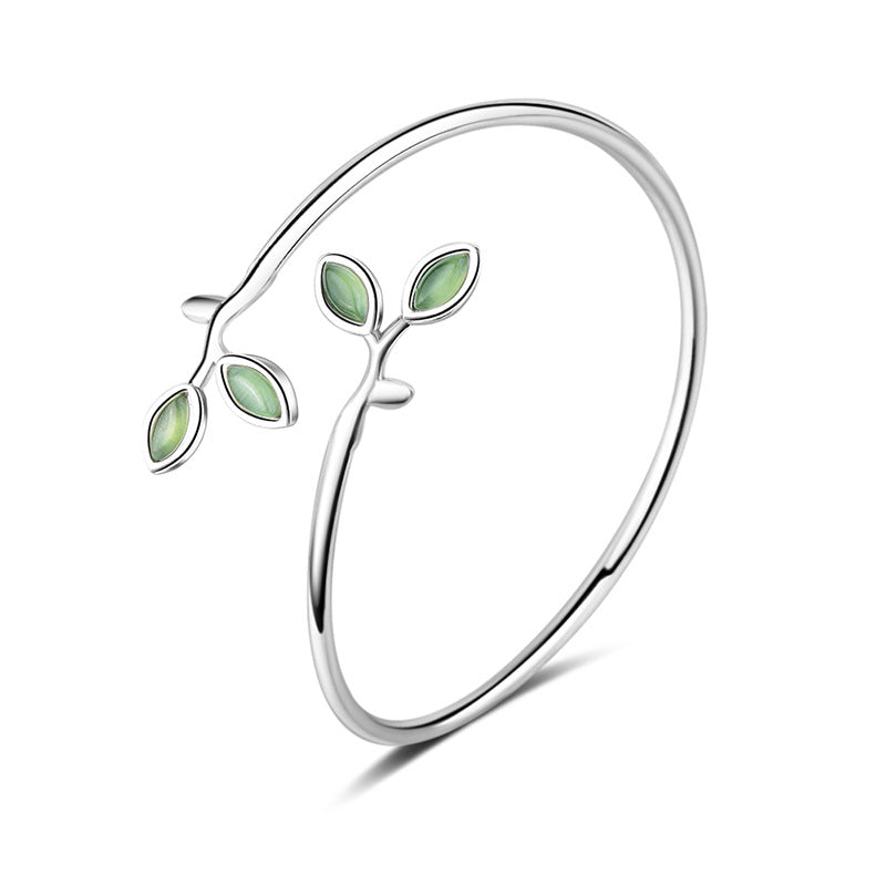 Women's Fine Leaf Opal Bud Budlet Fresh Simple Mori Bracelets