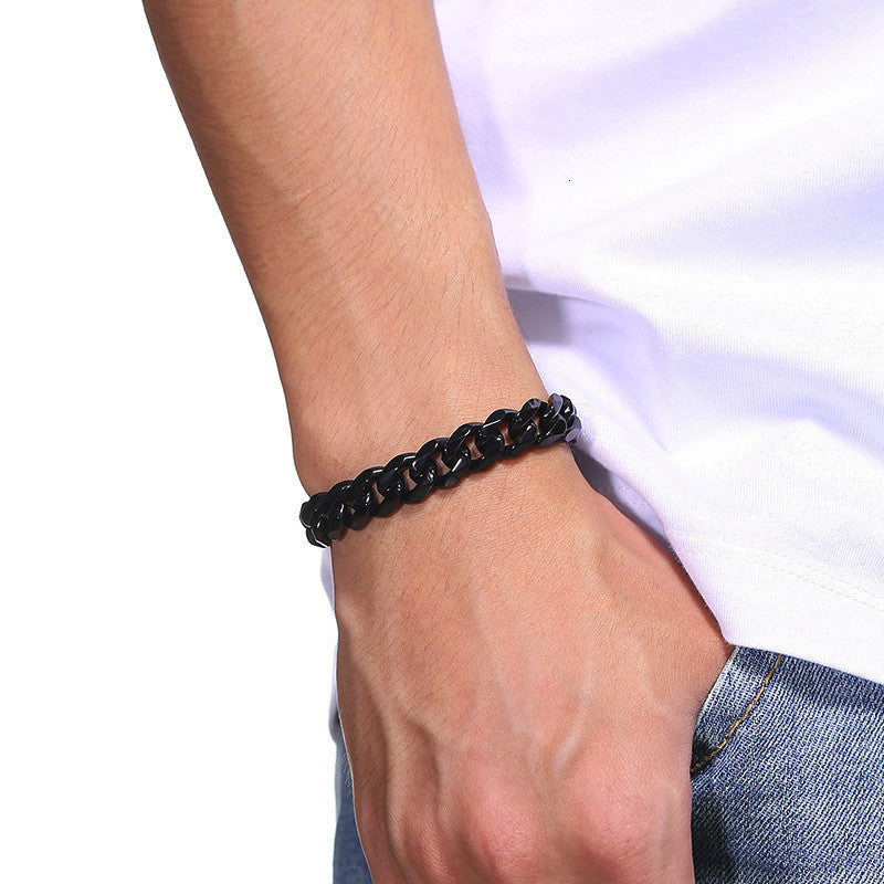 Men's Steel Gold-plated Gold Cuban Link Chain Bracelets