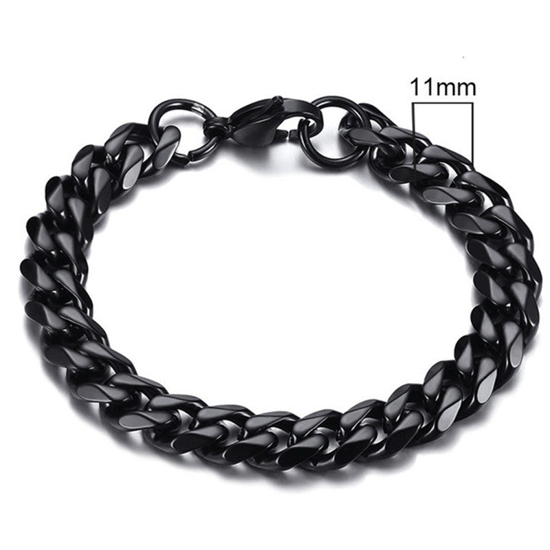 Men's Steel Gold-plated Gold Cuban Link Chain Bracelets