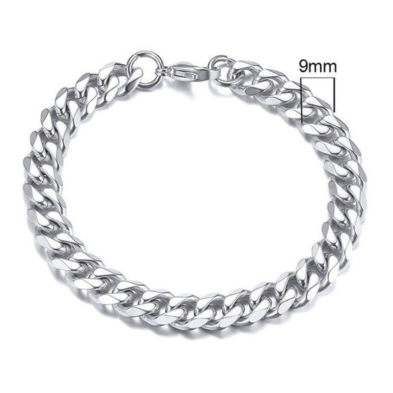 Men's Steel Gold-plated Gold Cuban Link Chain Bracelets