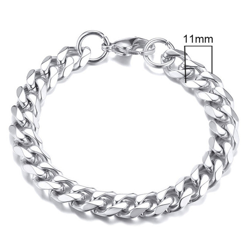 Men's Steel Gold-plated Gold Cuban Link Chain Bracelets