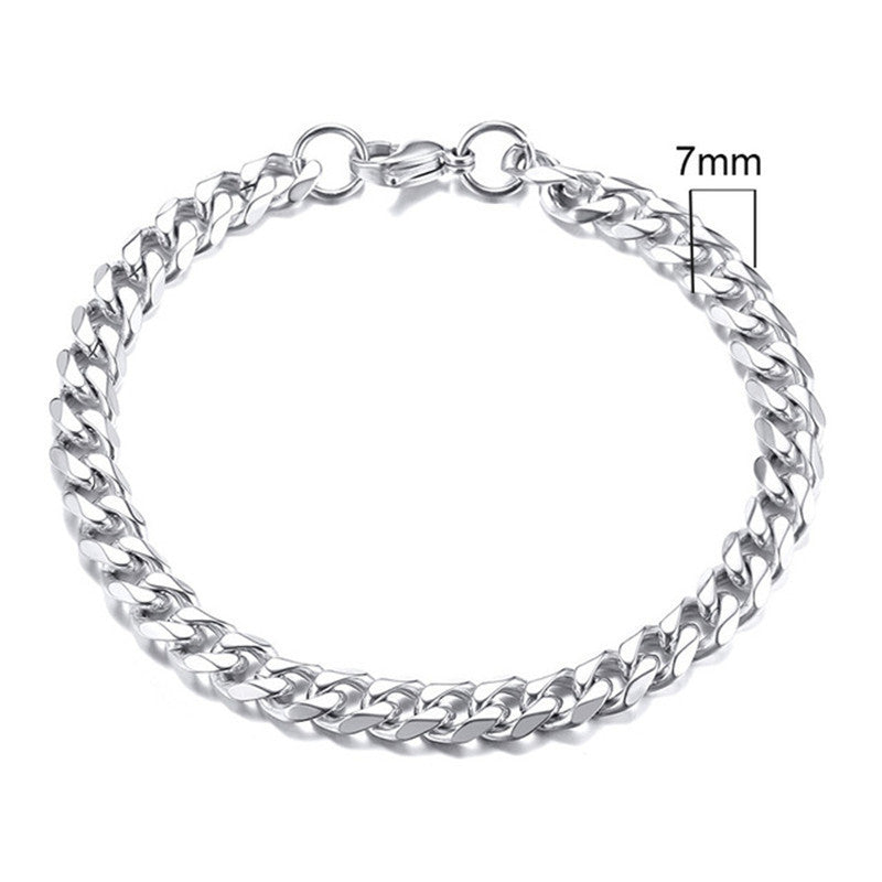 Men's Steel Gold-plated Gold Cuban Link Chain Bracelets