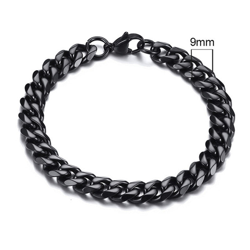 Men's Steel Gold-plated Gold Cuban Link Chain Bracelets