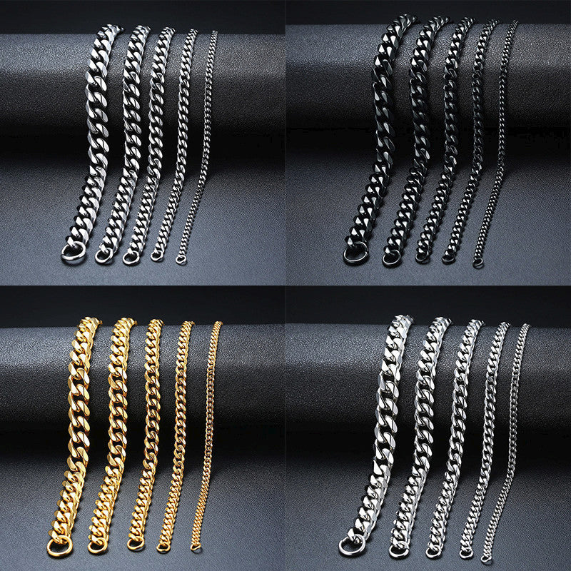 Men's Steel Gold-plated Gold Cuban Link Chain Bracelets