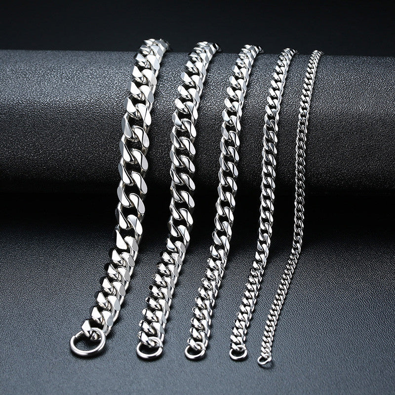 Men's Steel Gold-plated Gold Cuban Link Chain Bracelets