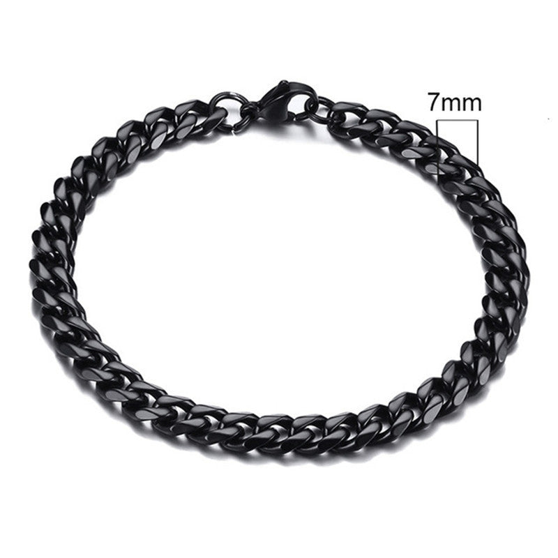 Men's Steel Gold-plated Gold Cuban Link Chain Bracelets
