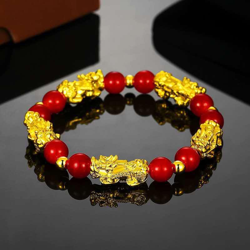 Women's & Men's Exquisite For Couple Imitation Gold Buddha Bracelets