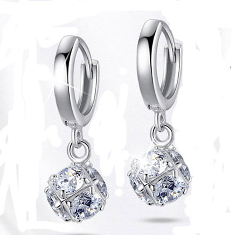 Simple Refined Rhinestone Zircon Temperament Ear Earrings