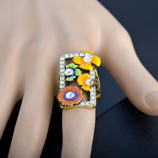 Vintage Color Enamel Female Dopamine Niche Rings