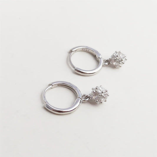 Simple Refined Rhinestone Zircon Temperament Ear Earrings