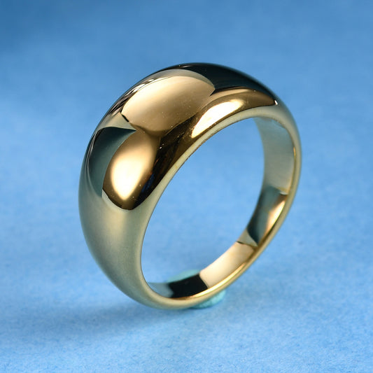 Women's & Men's Simple Cast Stainless Steel Oval Laser Rings