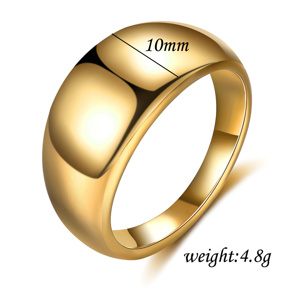 Women's & Men's Simple Cast Stainless Steel Oval Laser Rings