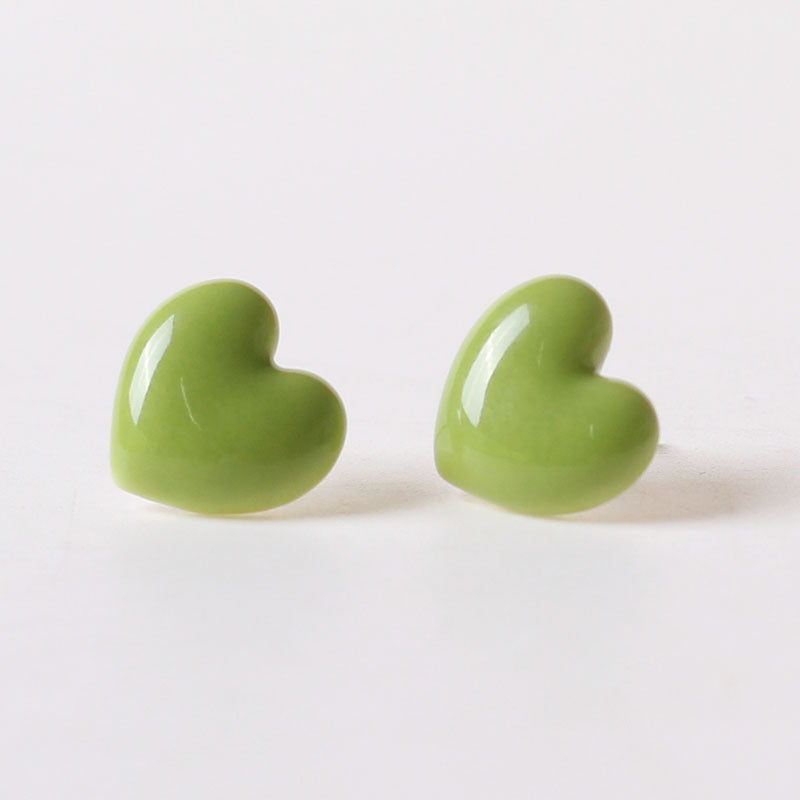 Ornament Big Love Heart Sweet Candy Color Adult Female Earrings