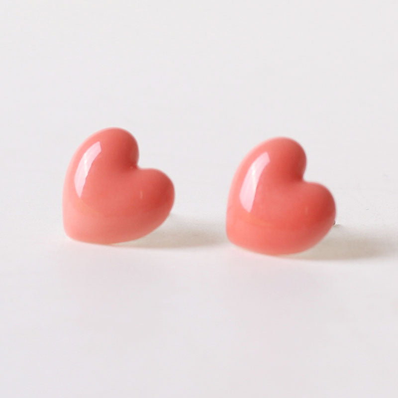 Ornament Big Love Heart Sweet Candy Color Adult Female Earrings