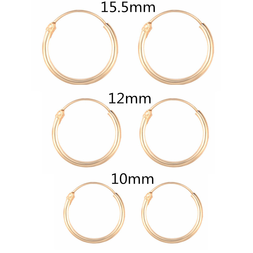Three Pairs Of Punk Circle Delicate Earrings