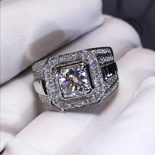 Women's & Men's Full Diamond Fashion Wedding Banquet Luxury Rings