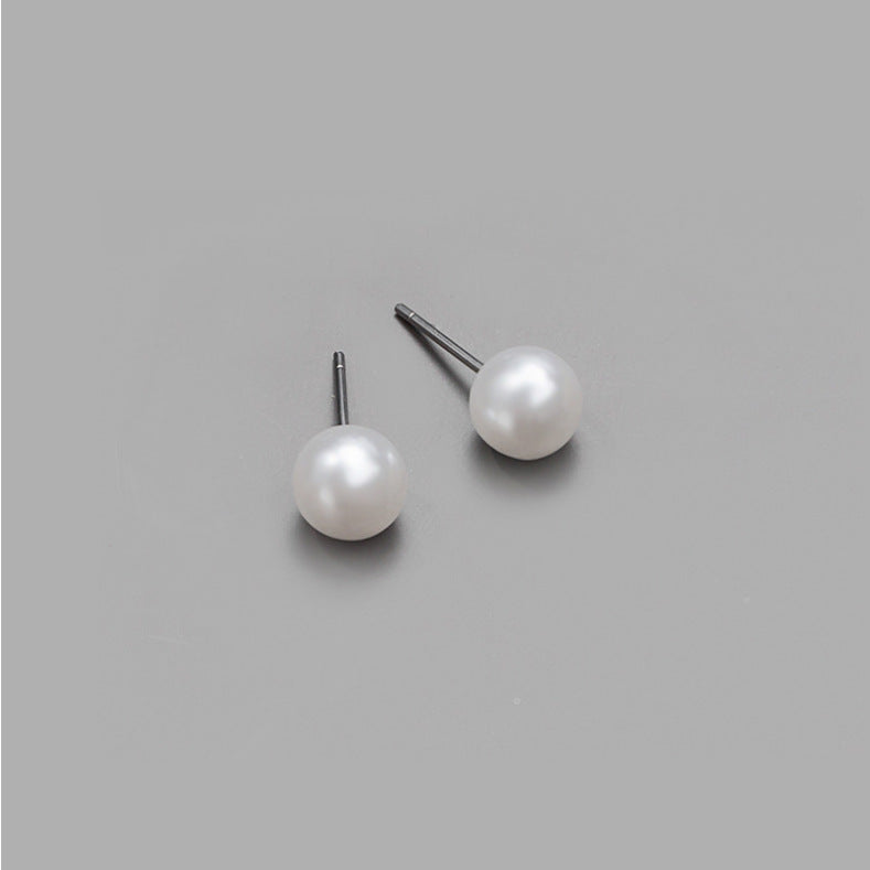 Needle Real Pearl Gift Korean Simple Earrings