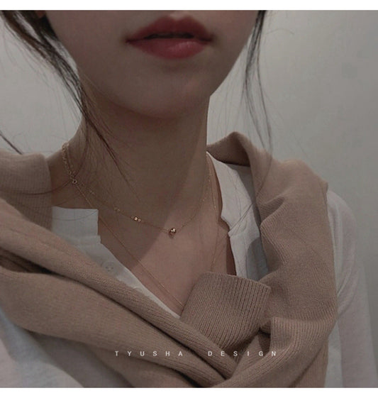 Universal Little Golden Beans Female Clavicle Chain Necklaces
