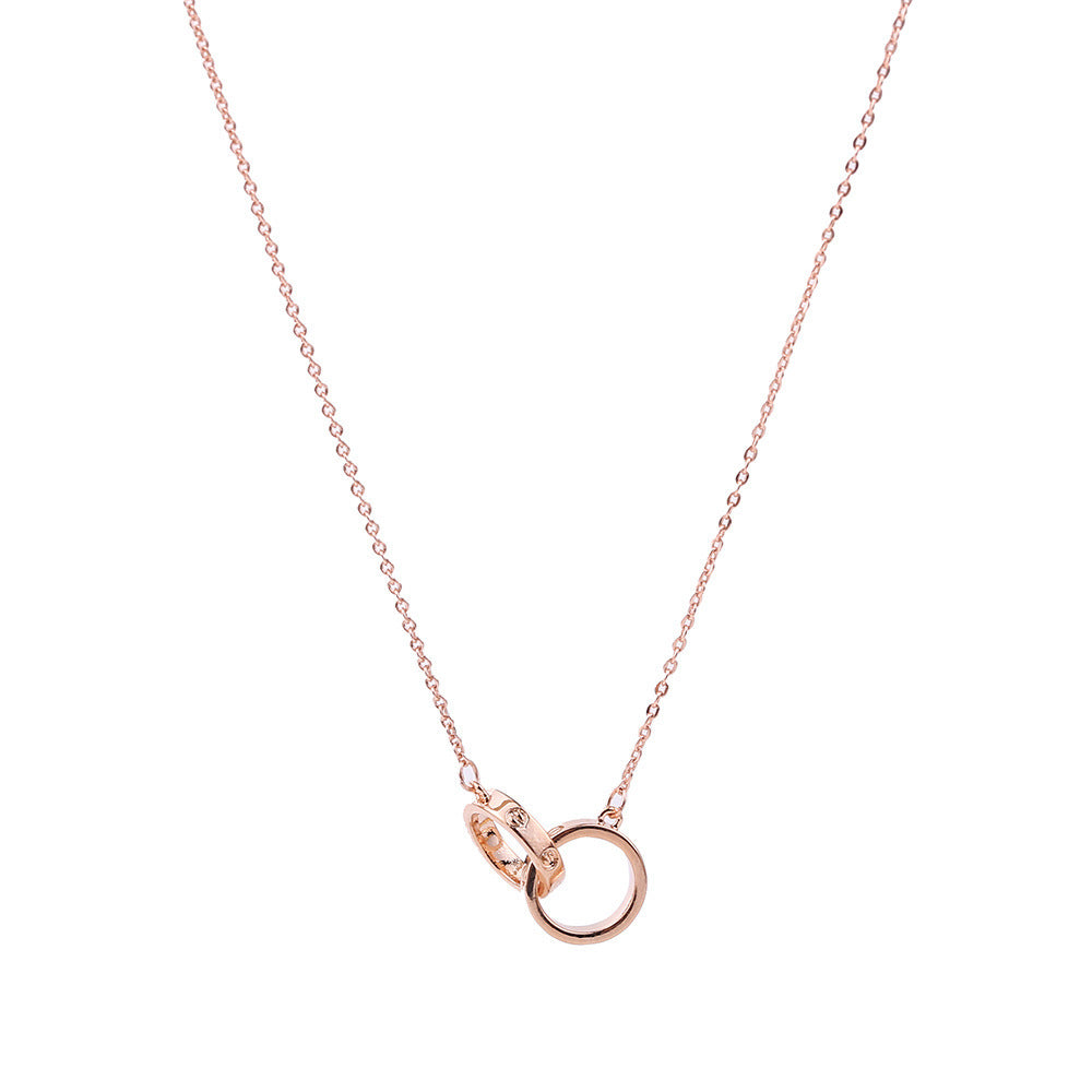 Korean Style Rose Gold Double Female Couple Gift Letter Necklaces