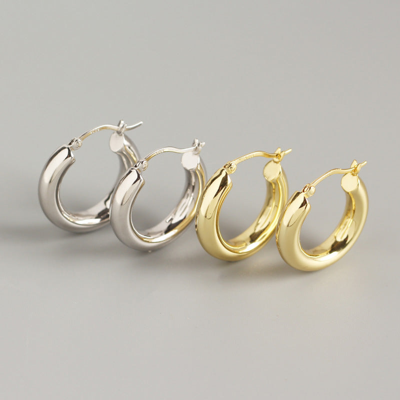 Sterling Sier Cold Style Metal Ear Earrings