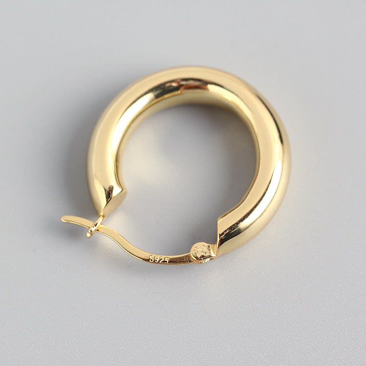 Fashion Style Gold-plated Titanium Steel Personalized Cold Sier Earrings