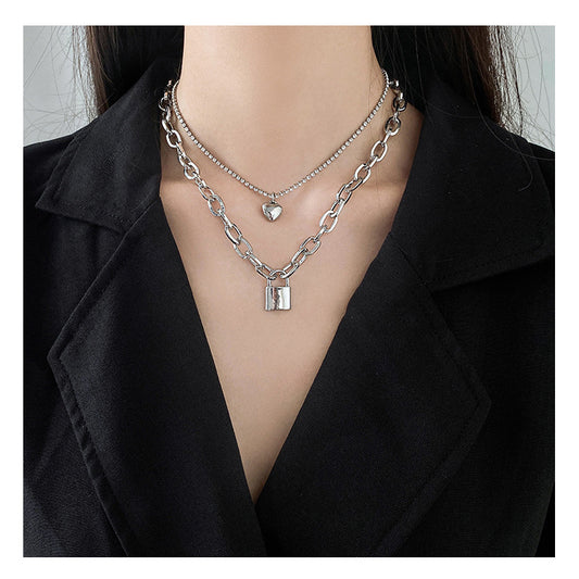 Niche Design Love Hot Lock Head Necklaces