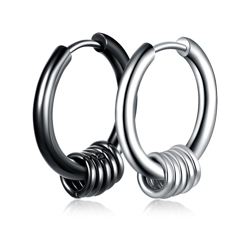 Women's & Men's Titanium Steel Korean Round Ear Clip Earrings