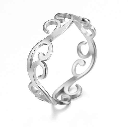 Women's Jewelry Creative Personality Titanium Steel Hollow Rings