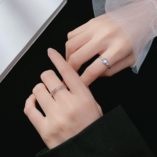 Women's & Men's Love Lodge Sier Korean Style Hollow Rings