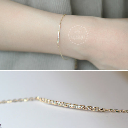 Gold-plated Gang Drill Design Simple Refined Bracelet