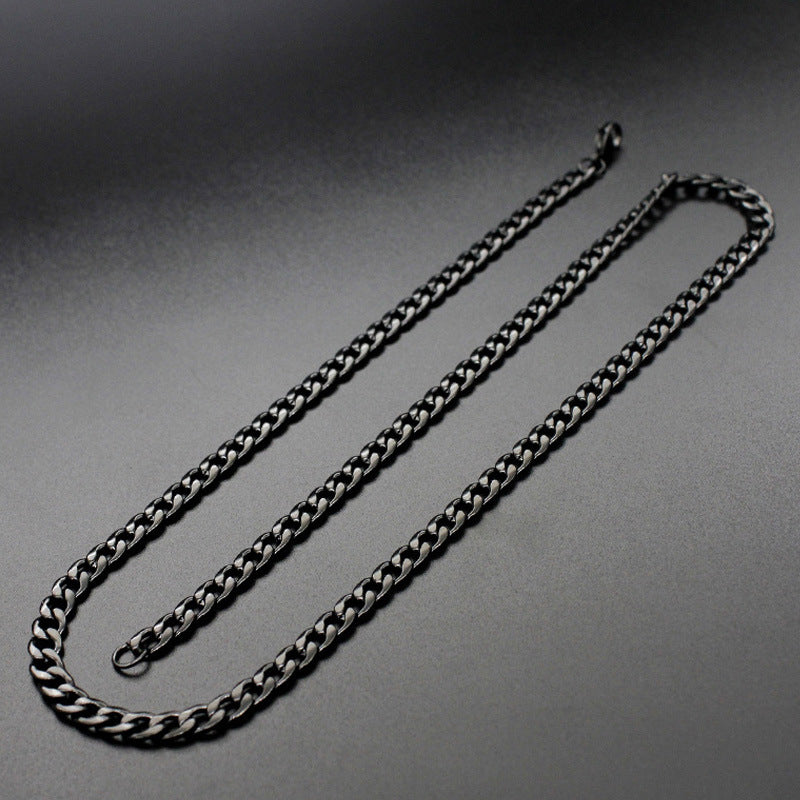 Men's Link Chain Stainless Steel Black Titanium Golden Necklaces
