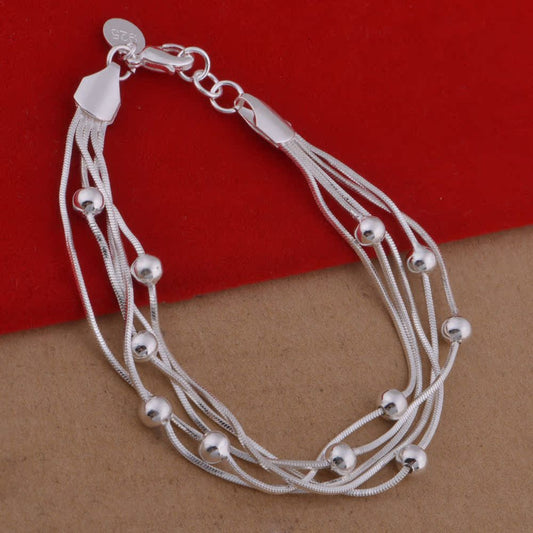 Plated Sterling Sier Fashion Snake Bone Bracelet